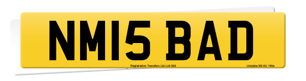 Registration number NM15 BAD